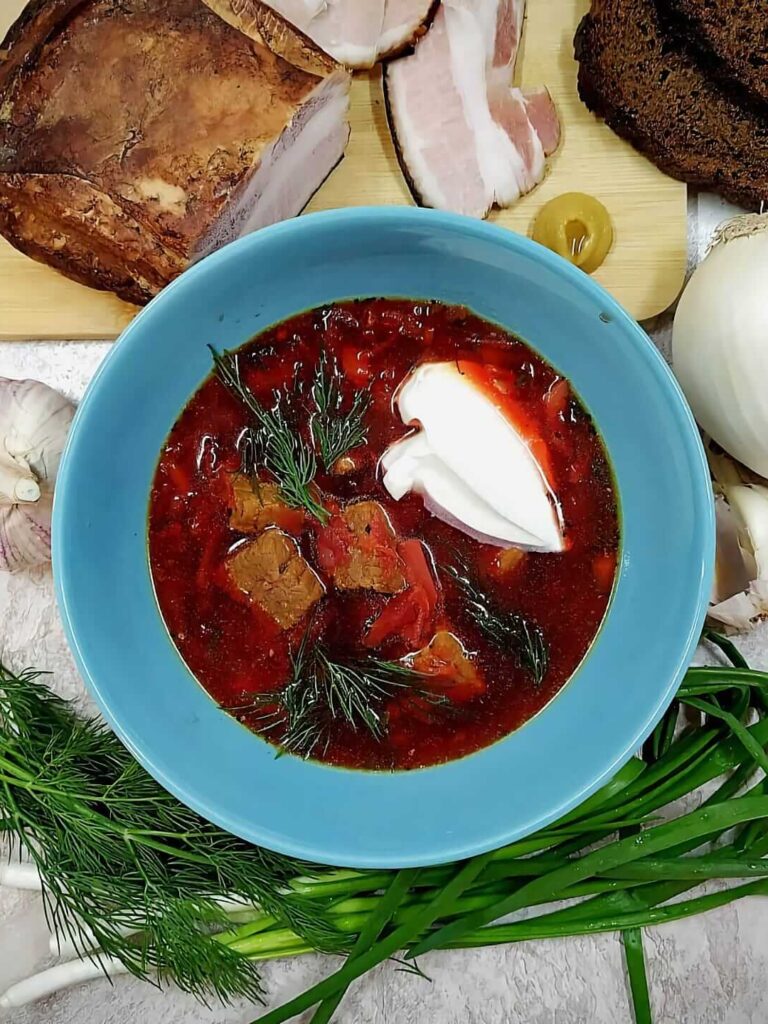 Украинский красный борщ с говядиной. Пошаговый рецепт с фото