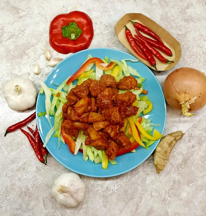 Острая свинина с ананасами Острая свинина с ананасами